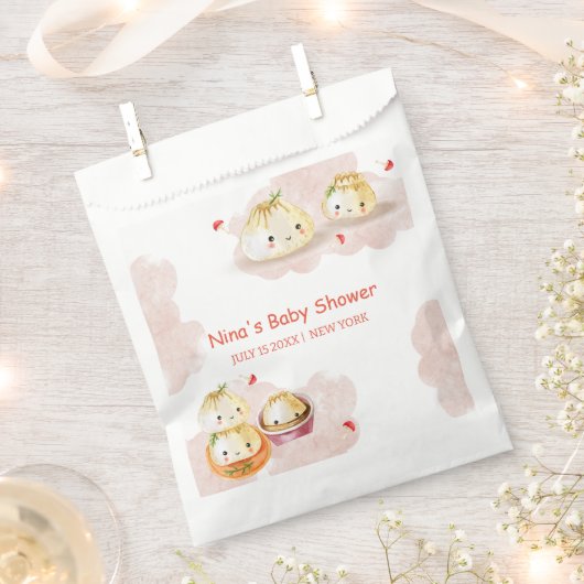 Sachets En Papier Aquarelle Petit Baby shower de champignon (Coupé)