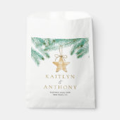 Sachets En Papier Aquarelle Pine Boughs Noël Mariage d'hiver (Devant)