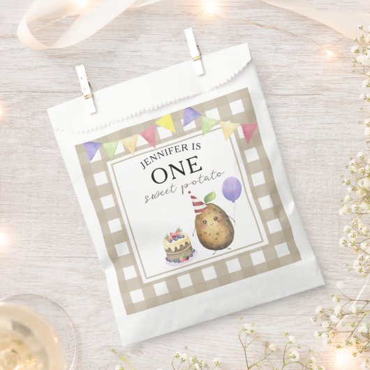 Sachets En Papier Aquarelle Pomme de terre 1er anniversaire (Coupé)