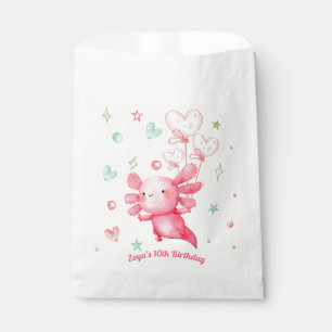 Sachets En Papier Aquarelle rose Axolotl fête d'anniversaire