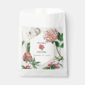 Sachets En Papier Aquarelle rose blanc pivoines Mariage (Devant)