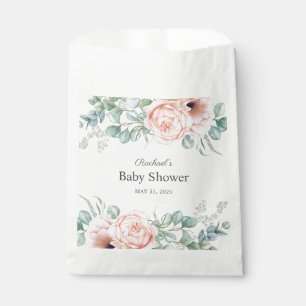 Sachets En Papier Aquarelle rose et beige Baby shower floral