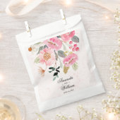Sachets En Papier Aquarelle rose Fleurs Mariage (Coupé)