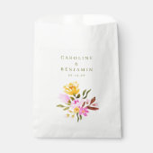 Sachets En Papier Aquarelle rose moderne Floral Noms personnalisés M (Devant)