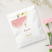Sachets En Papier Aquarelle rose Parties scintillant Gold Cross Bapt (Scellé)