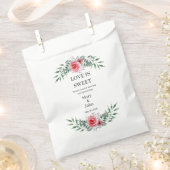 Sachets En Papier Aquarelle Rose Rose Vert Feuillage (Coupé)