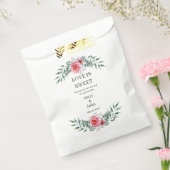 Sachets En Papier Aquarelle Rose Rose Vert Feuillage (Scellé)