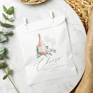 Sachets En Papier Aquarelle Rose Vin Botanique Chevaux d'amour