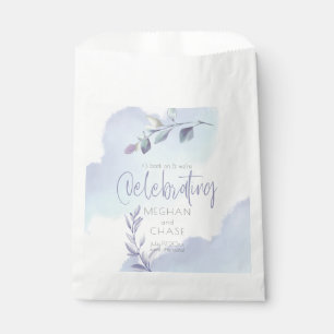 Sachets En Papier Aquarelle rustique Aqua Lilac Feuilles Enregistrer