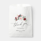 Sachets En Papier Aquarelle rustique Burgundy Blush FlorMariage (Devant)