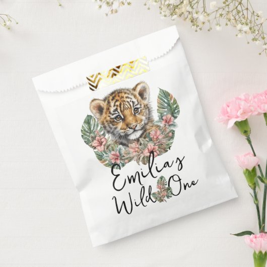 Sachets En Papier Aquarelle Safari Wild One Baby Tiger Cub Anniversa (Scellé)