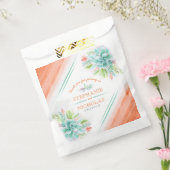 Sachets En Papier Aquarelle Succulente vert orange mariage (Scellé)