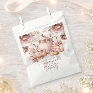 Sachets En Papier Aquarelle Thé nuptial Dusty rose personnalisé