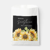 Sachets En Papier Aquarelle Tournesol Noir & Blanc Couples Douche (Devant)