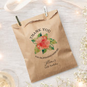 Sachets En Papier Aquarelle Tropical Rose Hibiscus Hawaiian (Coupé)