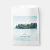 Sachets En Papier Aquarelle tropicale Palms & Mariage de plage (Devant)