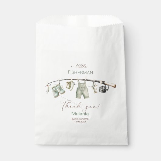 Sachets En Papier Aquarelle un petit pêcheur bébé s Papier Plat (Devant)