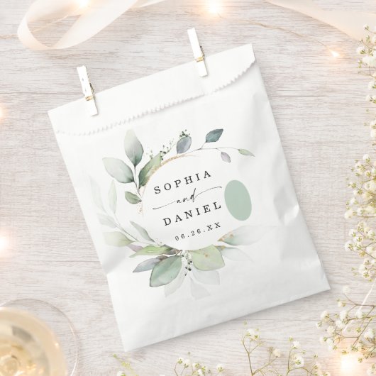 Sachets En Papier Aquarelle Verdure Mariage Faveurs (Coupé)