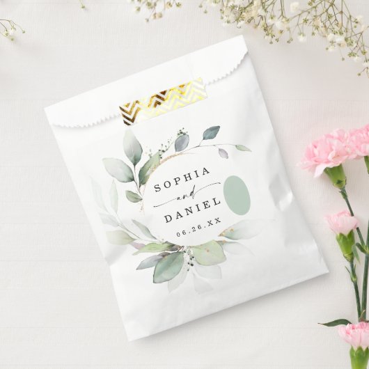 Sachets En Papier Aquarelle Verdure Mariage Faveurs (Scellé)