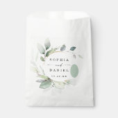 Sachets En Papier Aquarelle Verdure Mariage Faveurs (Devant)