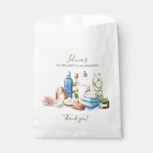 Sachets En Papier Aquarelle verte Spa et Bachelorette bien-être (Devant)
