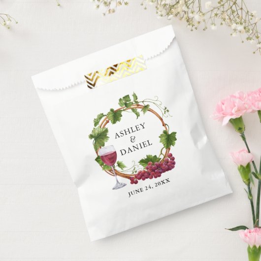 Sachets En Papier Aquarelle Vignes Vignes Bois Mariage Wreath (Scellé)