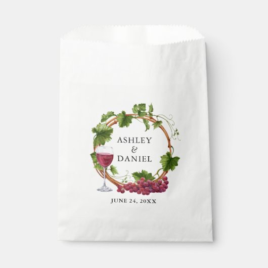 Sachets En Papier Aquarelle Vignes Vignes Bois Mariage Wreath (Devant)