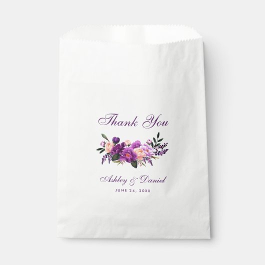 Sachets En Papier Aquarelle violet Ultra violet Mariage floral P (Devant)