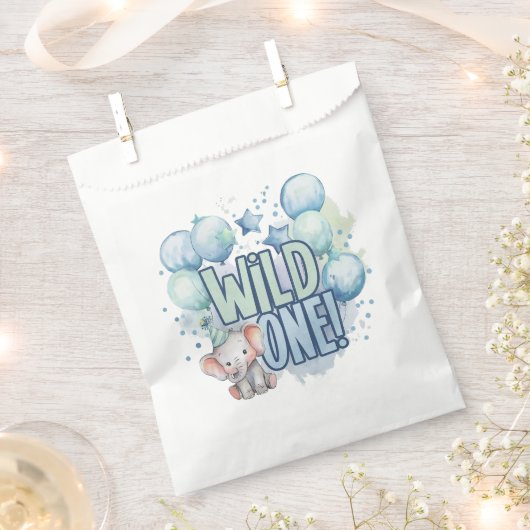 Sachets En Papier Aquarelle Wild One 1er anniversaire (Coupé)