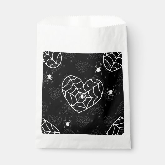 Sachets En Papier araignées à coquille à coeur halloween (Devant)