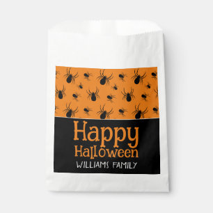 Sachets En Papier Araignées Joyeux Halloween Party Black Orange Pers