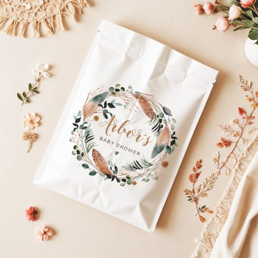Sachets En Papier ARBOR Bohême Plumes verdure Wreath Boho