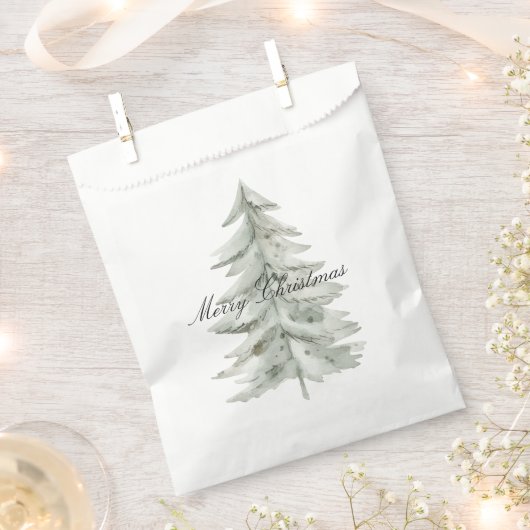 Sachets En Papier Arbre blanc de Noël (Coupé)