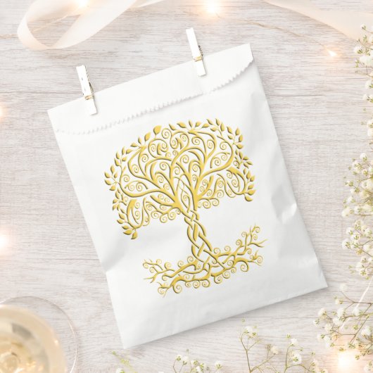 Sachets En Papier Arbre Celtique Jaune (Coupé)