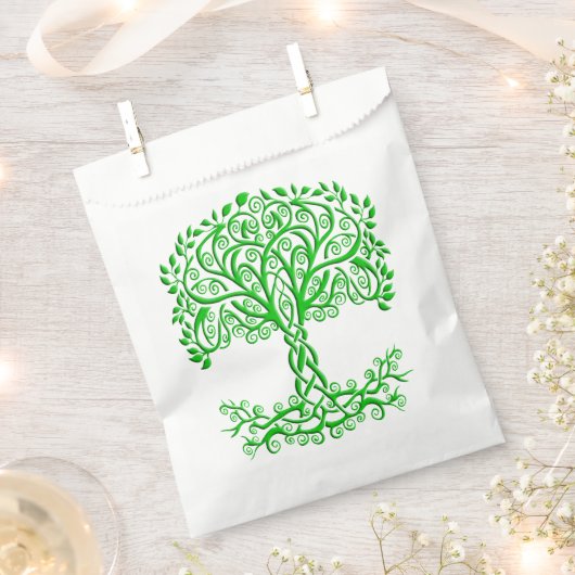 Sachets En Papier Arbre Celtique Vert De Vie (Coupé)