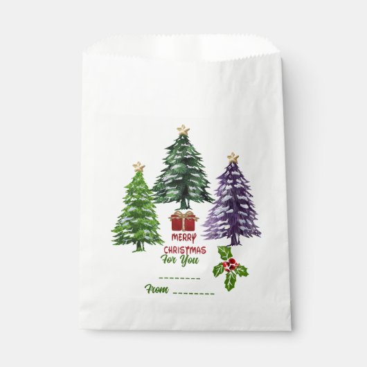Sachets En Papier Arbre de Noël (Devant)