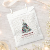 Sachets En Papier Arbre de Noël Berries voeux de vacances Monogramme (Coupé)