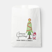Sachets En Papier Arbre de Noël personnalisé & Sac Favoriser Gnome (Devant)