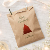 Sachets En Papier Arbre de Noël rouge Kraft (Coupé)