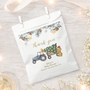 Sachets En Papier Arbre de Noël rustique d'hiver Tracteur Ours Baby 