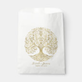 Sachets En Papier Arbre de vie Cream & Gold Celtic Mariage (Devant)