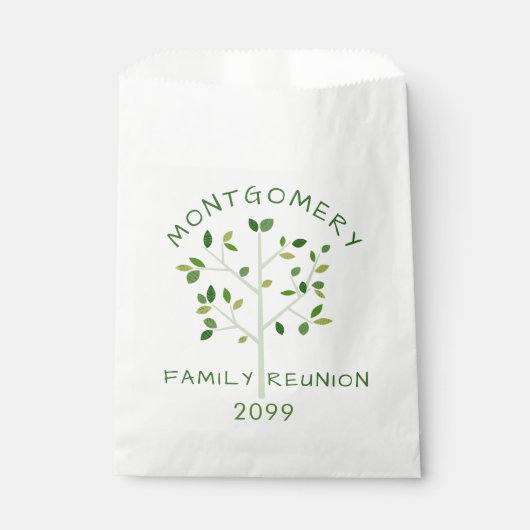 Sachets En Papier Arbre familial moderne Retrouvailles Personnalisé (Devant)