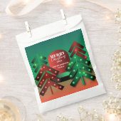 Sachets En Papier Arbres de Noël modernes, rouges et verts (Coupé)