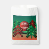 Sachets En Papier Arbres de Noël modernes, rouges et verts (Devant)