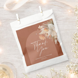 Sachets En Papier Arc botanique en terre cuite moderne pampas herbe