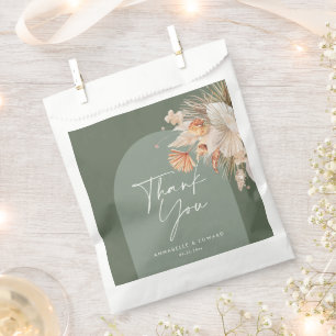 Sachets En Papier Arc botanique vert Sage moderne pampas herbe