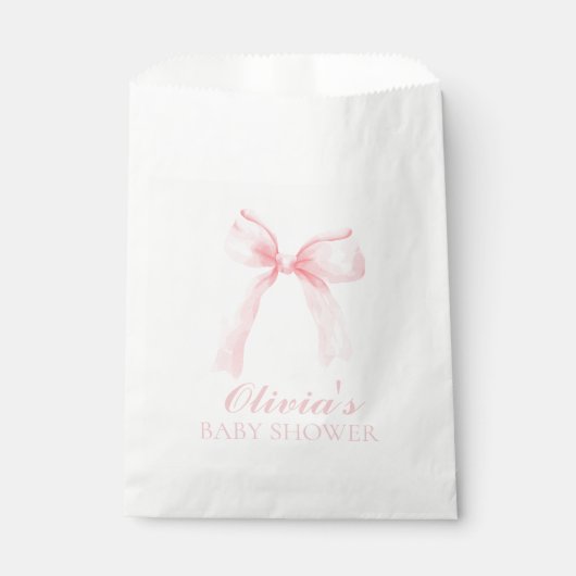 Sachets En Papier Arc rose et en vichy baby shower préppant (Devant)