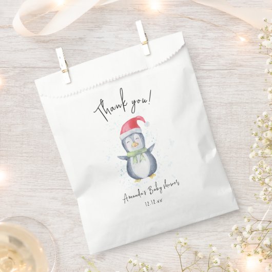 Sachets En Papier Arctic mignon Penguin merci baby shower (Coupé)