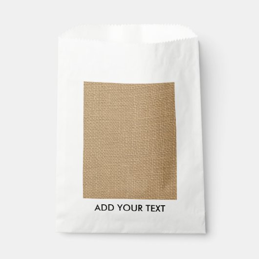 Sachets En Papier Arrière - plan Burlap rustique imprimé (Devant)