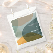 Sachets En Papier Art moderne Abstrait Vert Sage Turquoise Personnal (Coupé)